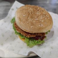 Vegan burger at So Vegan - Yaowarat​ in Bangkok