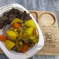 Purple rice +two toppings -50 baht  at So Vegan - Yaowarat​ in Bangkok