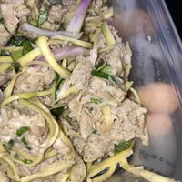 Vegan mackerel salad. So convincing!  at So Vegan - Yaowarat​ in Bangkok