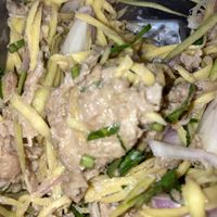 Vegan mackerel salad. So convincing!  at So Vegan - Yaowarat​ in Bangkok