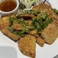 Fried tempeh   at So Vegan - Yaowarat​ in Bangkok