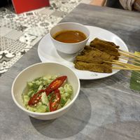 Satay skewers - really good  at So Vegan - Yaowarat​ in Bangkok