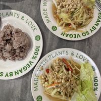 Papaya salad x2  + side of rice  at So Vegan - Yaowarat​ in Bangkok