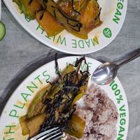 Eggplant with rice at So Vegan - Yaowarat​ in Bangkok