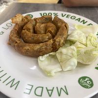 spicy thai sausage  at So Vegan - Yaowarat​ in Bangkok