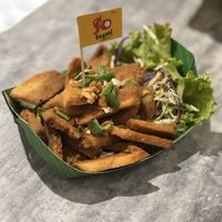 Vegan unchicken garlic crispy salad at So Vegan - Yaowarat​ in Bangkok