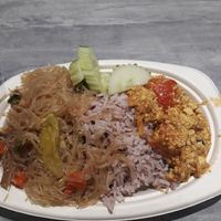 Rice with 2 dishes 50 baht at So Vegan - Yaowarat​ in Bangkok