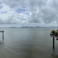 View off the seating deck, across the bay  at Apsara in Koh Lanta