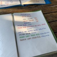 Handwritten menu  at Apsara in Koh Lanta