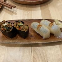 Thai pork and coconut sushi  at Shū ShòuSī 蔬壽司 - Yasaisushi in Taichung
