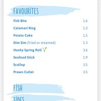 Menu at Hunky Dory in Bendigo