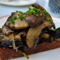 Mushroom bruschetta at Rojano's in the Square in Padstow