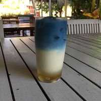 Iced blue vanilla latte at Define Bakery and Eatery in Denpasar