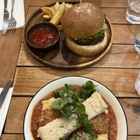 Burger and lasagna rolls  at Ver De in Puerto Princesa