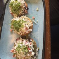 Sopes, cactus, mushroom, and vegetable. Make sure to ask no cheese or sour cream. I forgot and scraped it off. I did tell them I’m vegan.  at Tamale Company in Orlando