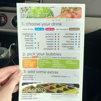 Bubble tea menu. Request almond milk   at Bánhwich in Lincoln