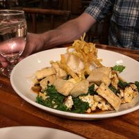 Crispy tofu dinner entree at Kilauea Lodge in Volcano