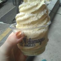 Mango sticky rice ice cream at Little Damage in Central Singapore