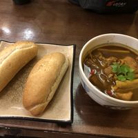 Curry with bread at Bodhi in Hanoi