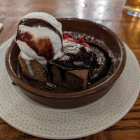 Vegan sticky toffee pudding and ice cream at The Milton Arms in Barnsley