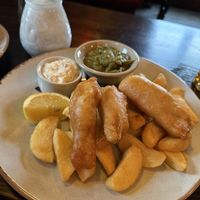 Vegan Fish and Chips (Banana Blossom)  at The Milton Arms in Barnsley