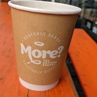 Tea with oat milk at More? The Artisan bakery in Staveley