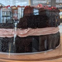 Raspberry chocolate cake at More? The Artisan bakery in Staveley