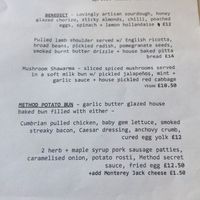 Menu 1 at Method in Kendal