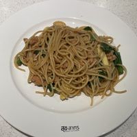 Spicy spaghetti with plant-based meat and basil, 99 baht  at Sook Sathorn - Silom in Bangkok