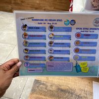 Menu at Sweet Creams in Honolulu