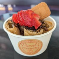 Cold Brew Coffee (with strawberry and Oreo crumbles instead of condensed milk and chocolate chips) at Sweet Creams in Honolulu