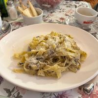 Mushroom Sauce Pasta at Zebu in Bologna