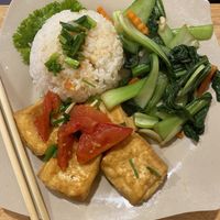 Tomato tofu and veg  at Huong Viet in Hanoi