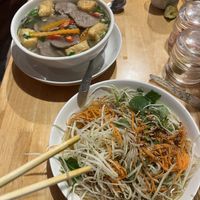 Vegan Beef Pho and Green Papaya Salad   at Huong Viet in Hanoi
