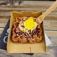 Chocolade lady waffle at Otto Waffle Atelier in Bruges