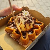 Chocolate Lady at Otto Waffle Atelier in Bruges