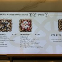 Menu  at Otto Waffle Atelier in Bruges