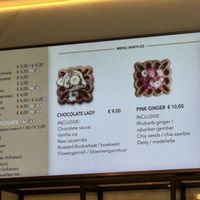 Menu  at Otto Waffle Atelier in Bruges