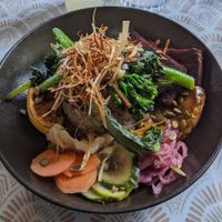 Tofu and vegetables... at The Lithgow Tin Shed in Lithgow