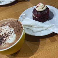 Oat Decaf Mocha and Vegan Mini Red Velvet Cale😍  at The Quirk Space in Olney