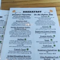 Menu at Portia's Diner in Clintonville