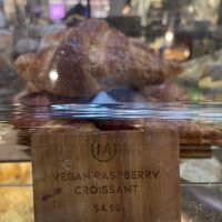 Permanent fixture of the menu, this raspberry croissant  at Metropole QVB in Sydney