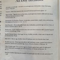 all day breakfast menu  at Nana and Da's in Kedron