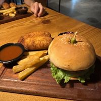 Vegan combo burgerr  at Utpala Café in Kathmandu