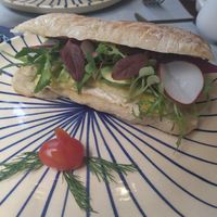 Ciabatta sandwich with hummus and avocado at Tartine Saigon - Binh Thanh in Ho Chi Minh City