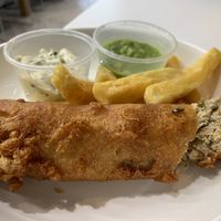 Inside of the “fish"  at Mayfair Chippy in West London