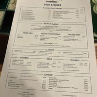 Menu  at Mayfair Chippy in West London