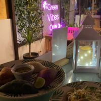 Empanadas with different flavors and sweet potato gnocchi with falafel topping instead of avocado  at Satiba in Arequipa