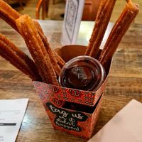 Cinnamon sugar churros & vegan chocolate dip at Sweet Churro in Dublin