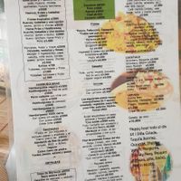 Menu with vegan options. 05.12.2019 at Restobar Balú in Quepos